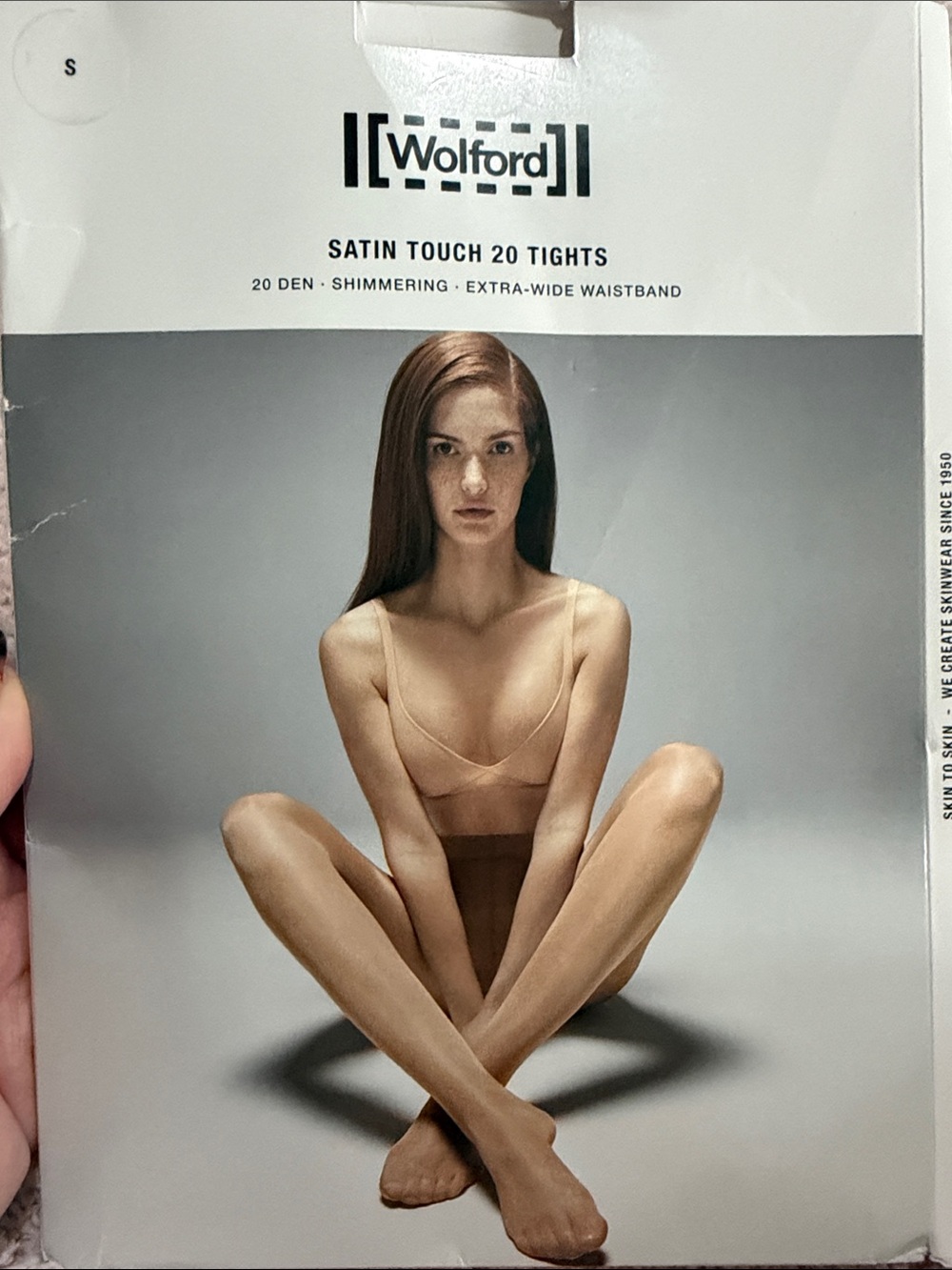 Wolford Sheer Satin Touch 20 Den Tights in Admiral Size Small